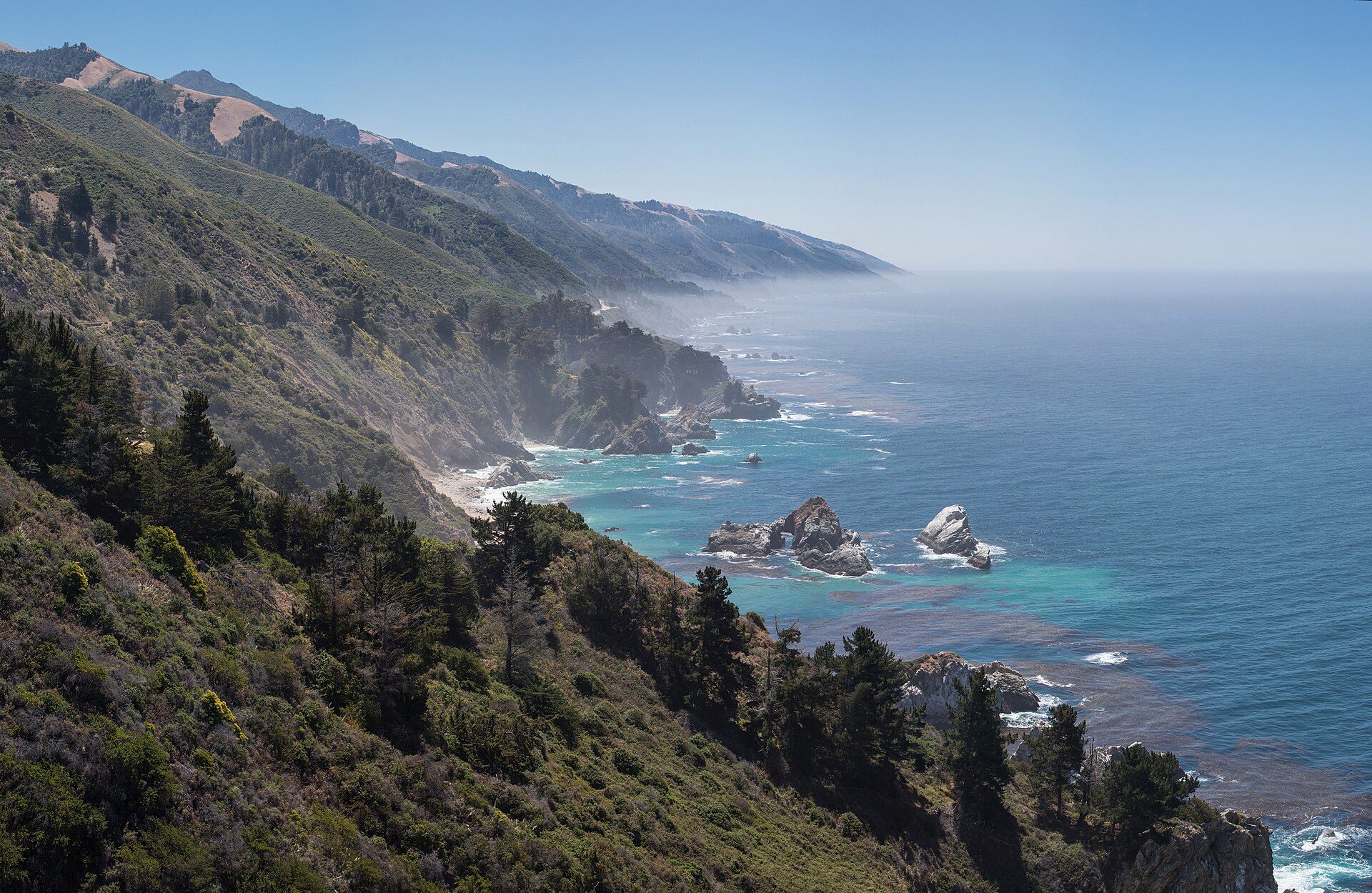 The Big Sur coastline, where the Santa Lucia Mountains meet the Pacific